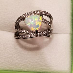 Opal ring size 7 sterling silver